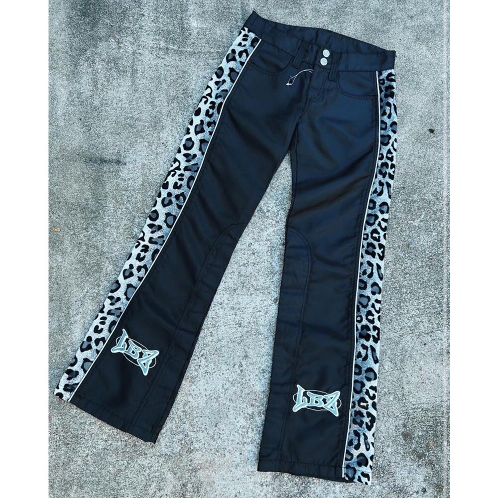 Y2K LBZ Low Waist Leopard Motorcycle Pants, Flare, Rare Vintage, Women’s Size 5 - Picture 3 of 10